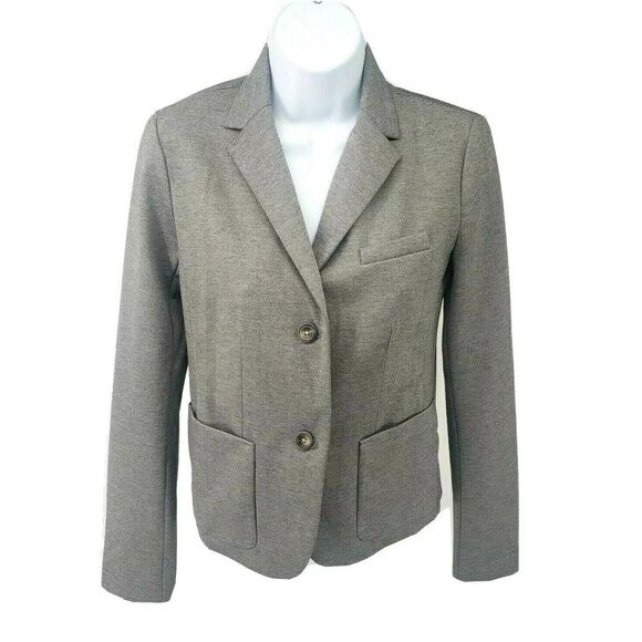 Gap Size 0 The Academy Blazer Jacket Gray 2 Button Pockets Lined Academia - Picture 1 of 12